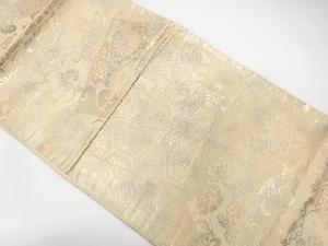 アンティーク　色紙に花唐草・古典柄模様織出し袋帯（材料）